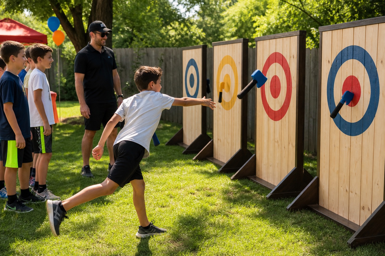 Axe Throwing rental at a Grazie Mille event